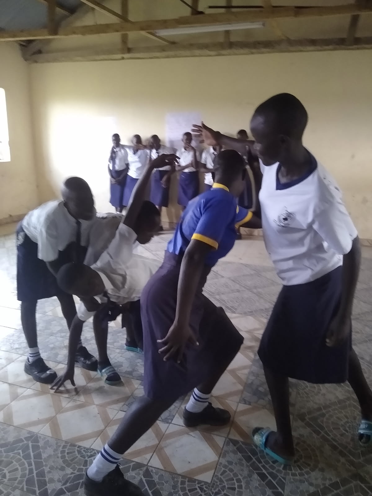 Girls acting in School classroom