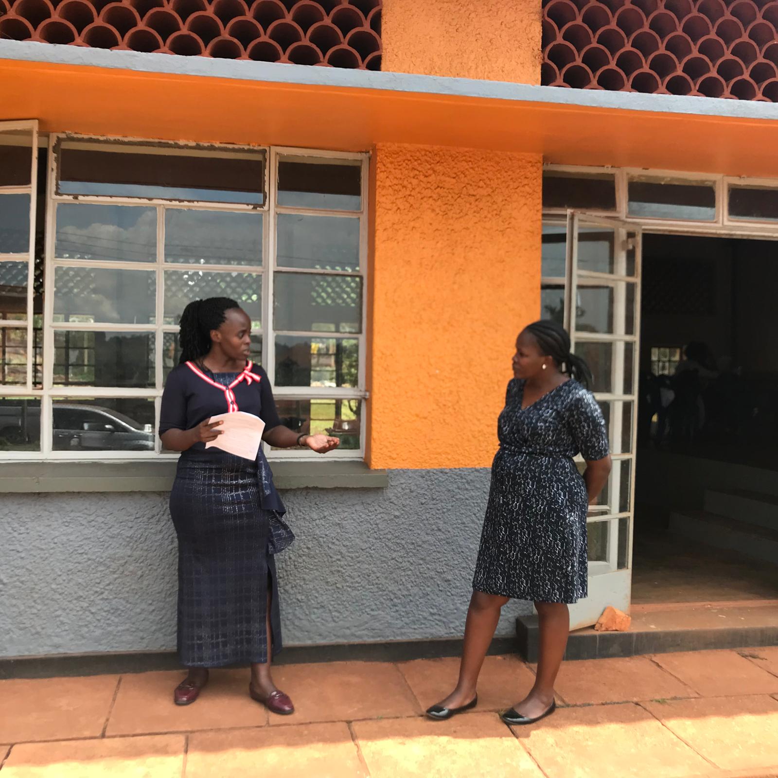 Cynthia and Venah practicing how they will get consent from their families for gathering research data